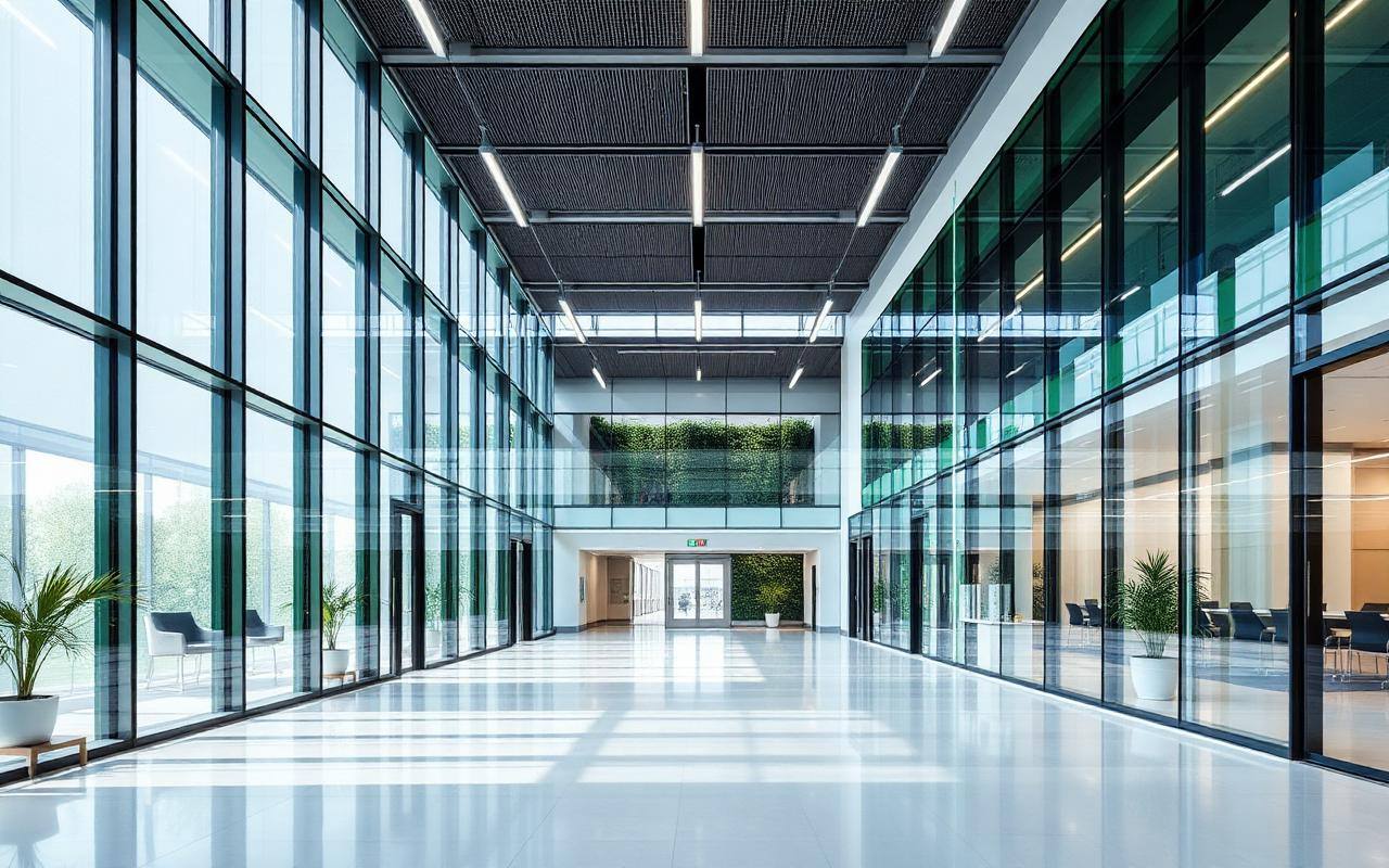 Modern technology headquarters interior representing SUNDIFU GROUP's shared standard
